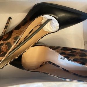 Women’s Steve Madden high heels, leopard/black, size 8